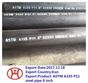 ASTM A 335  P 11  Pibell Ddur  8  Fodfedd