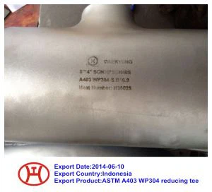 ASTM A 403  WP 304  Lleihau Tee
